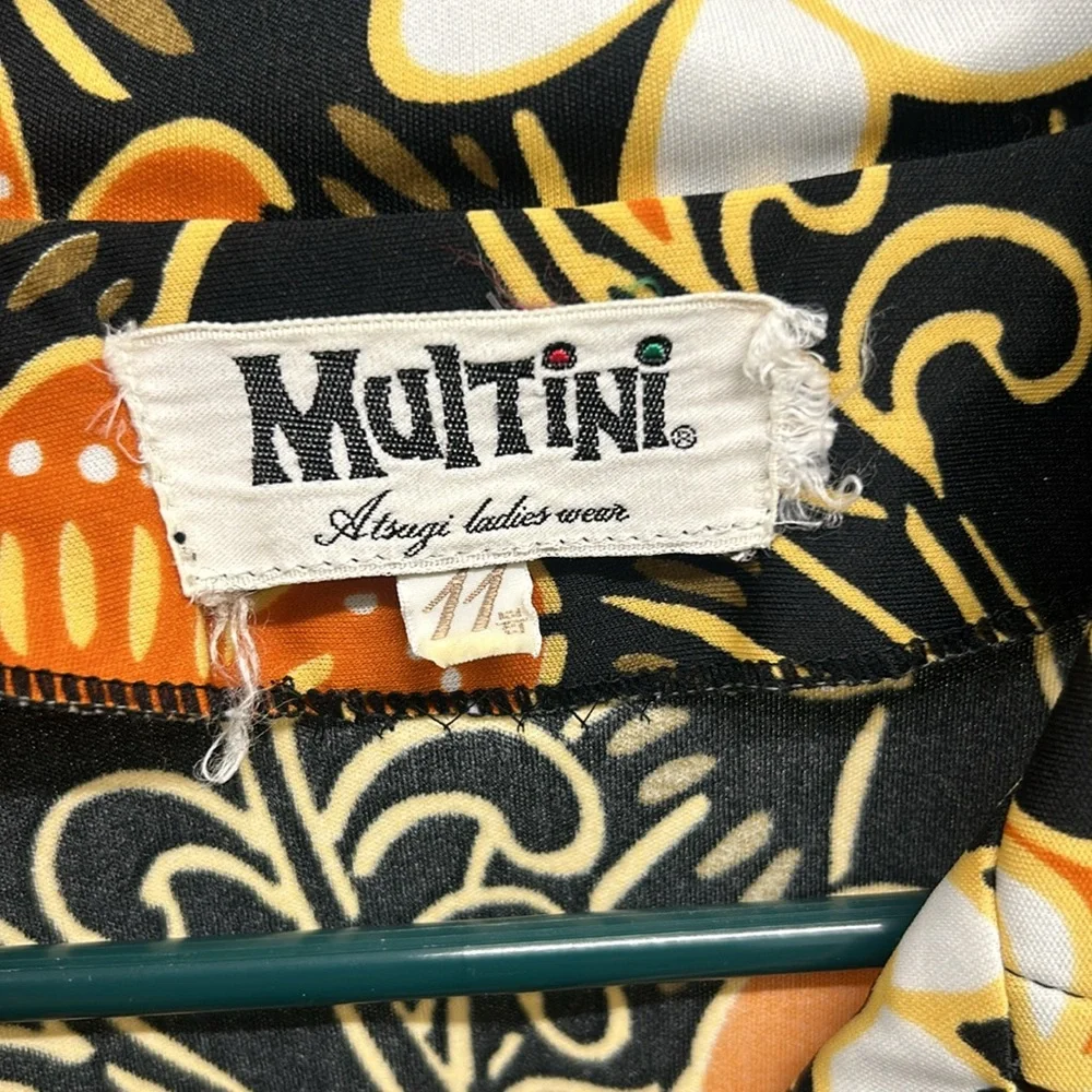 Multini Vintage Euro Dress full print fall colors! S/M - Picture 3 of 8